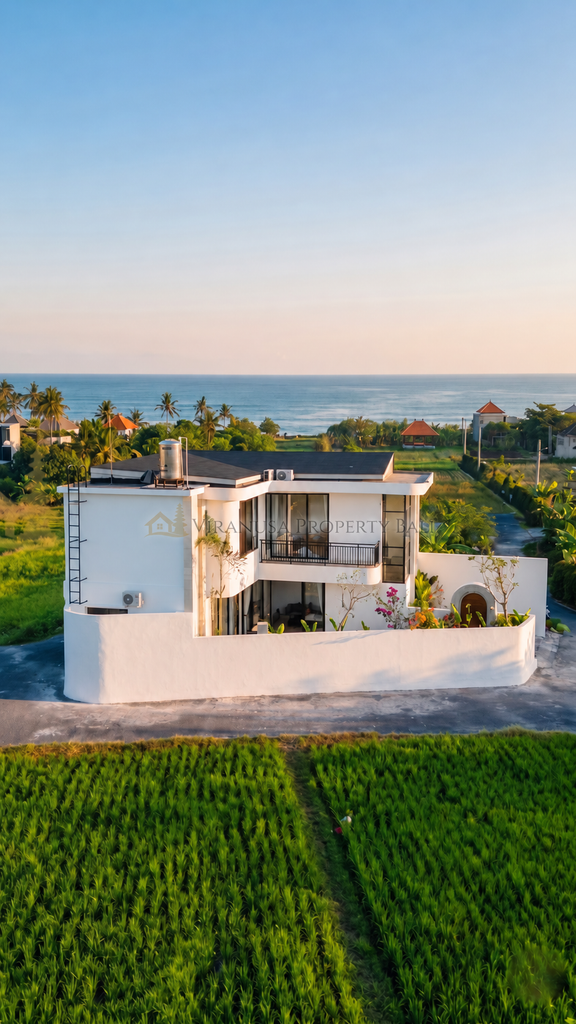 🏡 New 3-Bedroom Villa with Rice Field & Ocean Views Near Mengening Beach, Cemagi